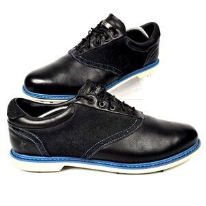 Ashworth Soft Spike Black/Blue Leather & Suede Golf Shoes Men's Size 10.5 Rare